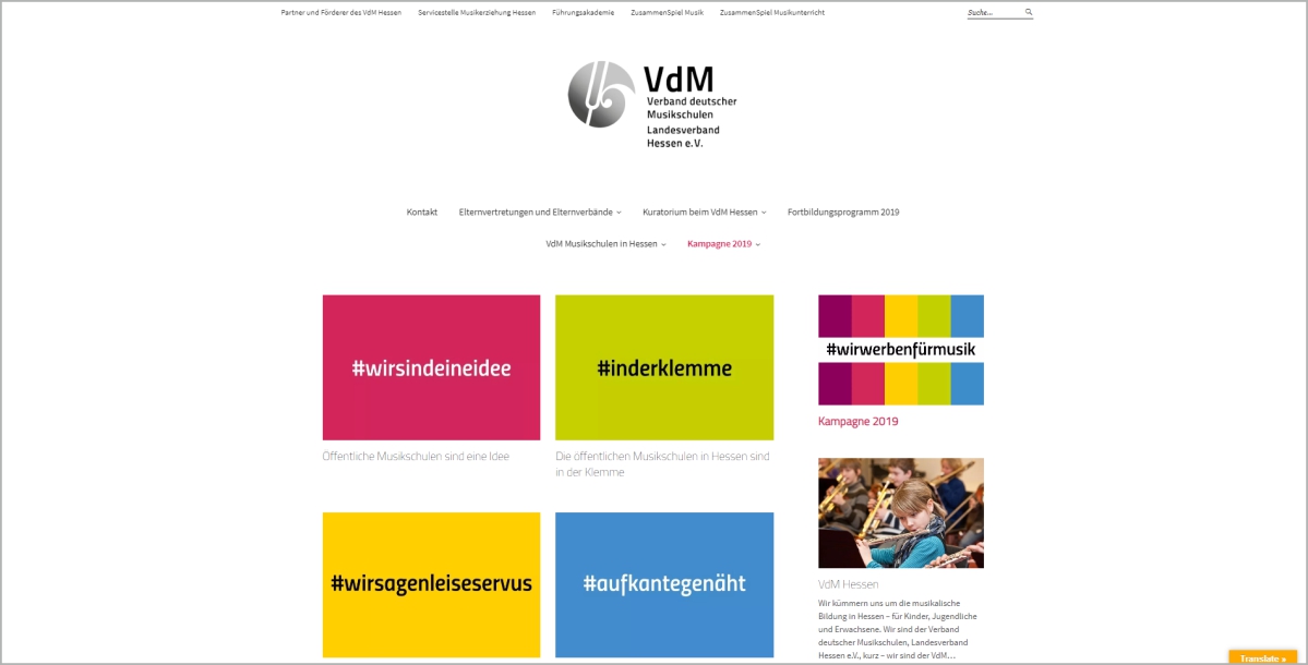Website des VdM Hessen, Stand: 3. Mai 2019